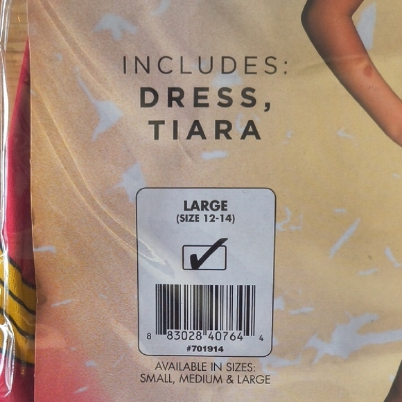 Wonder Woman Costume Dress & Tiara By Rubies Girls Size 12/14 NWT - Picture 2 of 3